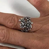 Sterling Silver Bunch of Flowers Ring, Silver Ring, Flower Ring, Lily Ring