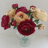 Burgundy ranunculus flower, Bouquet of ranunculus, Artifical flowers Home decor Interior design Foam and polymer glay ranunculus