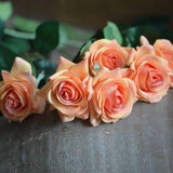 Orange Real Touch Silk Roses DIY Wedding Bouquets Silk Bridal Bouquets Table Centerpieces