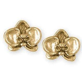Orchid Jewelry 14k Gold Orchid Earrings Handmade Flower Jewelry OR3-EG
