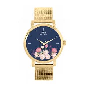 Toff London TLWS-37101 Ladies Pink Carnations Flower Watch