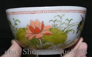 4.3'' Old Chinese Dynasty Colored Glaze Palace Peony Flower Lotus Bowl Bowls