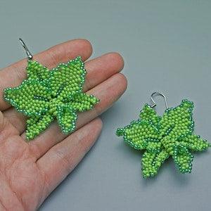 Orchid jewelry Flower earrings Green earrings Hawaiian jewelry Botanical jewelry Nature jewelry Floral earrings Plant jewelry Beaded earring