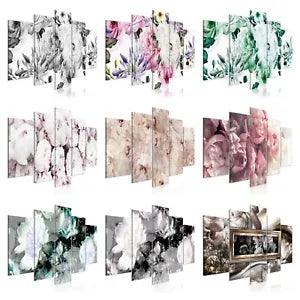 PEONIES FLOWERS Non-woven Canvas Wall Art Image Photo Print Decor b-B-0386-b-n
