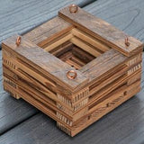 104. Salvaged Red Pine Wood Hanging Basket Planter for Orchids, Bromeliads, Ferns, Cacti, Other Epiphytes and Succulents