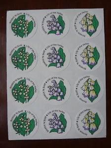 Vintage CTP MATTE Scratch & Sniff Stickers Lily of the Valley Flowers Full Sheet