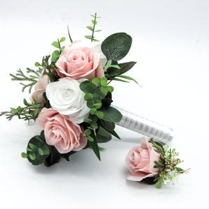 Wedding Bouquet, Blush Pink  Bridal Bouquet, Garden Wedding Flowers, Bridesmaid Bouquets, Corsage, eucalyptus, roses peony bouquet