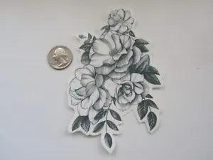 SHIP FROM NY - Temporary Tattoo -  5" long Peony Flower