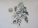 SHIP FROM NY - Temporary Tattoo -  5" long Peony Flower
