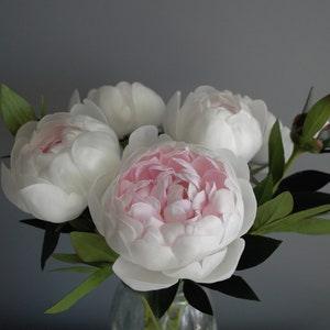 White peonies, Peonies bouquet, Peonies Gardenia, Artificial flower, Handmade, Home decor, Home decoration, Living room decor.