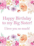 Pink Flower Happy Birthday Card for Sister | Birthday & Greeting Cards by Davia Flower Delivery