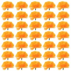 50 Pcs Artificial Marigold Silk Flowers Carnation Wedding Mini