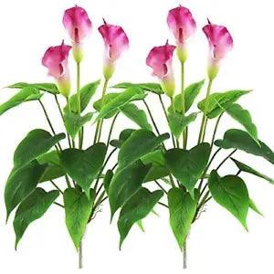 Artificial Flower 17 inches Calla Lily Silk Plant Fake Bonsai Flowers 2 Purple