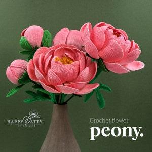 Crochet Peony Pattern - Crochet Flower Pattern for a Peony Flower