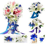 Build Wedding Package-Lily Orchid Roses-Bouquet corsage flower hair comb