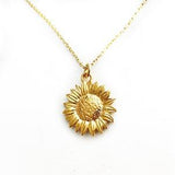Gold sunflower necklace, sunflower jewellery, Sunshine Necklace, Flower Necklace, Sunflower Pendant, flower necklace for her