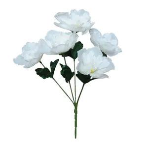 (24-Pack) 120 White Peonies 14" Bush Home Value Flower Craft In/Outdoor Decor US