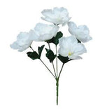 (24-Pack) 120 White Peonies 14" Bush Home Value Flower Craft In/Outdoor Decor US