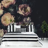 Vintage wallpaper of peony bouquet, photography, self adhesive, peel and stick floral wall mural