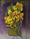Birthday Token Postcard Yellow Lily Flowers Embossed Avery Winsch Back X236