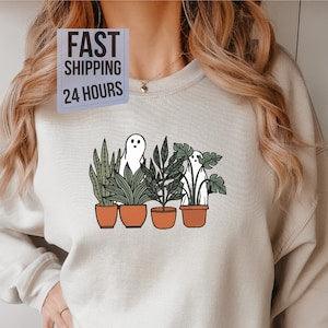 Ghost Plant Sweatshirt, Plant Lover Gift,Ghost Sweatshirt,Halloween Ghost, Halloween Sweatshirt,Halloween Gift,Plant Sweatshirt,Gift for Her