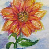 Original abstract sunflower watercolour mixed media, boho flower painting, abstract floral, kitchen decor OOAK art