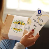 Sunflower Friendship Floral Scarf In A Box | Personalised Gift Box Scarf | Print Summer Scarf | Last Minute Present Ideas