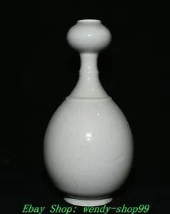 11" Old Chinese Dynasty Ding Kiln Porcelain Peony Flower Pattern Bottle Vase