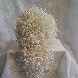 Ivory Pearl Waterfall Bridal Bouquet,Cascading Bouquet,Wedding Bouquet