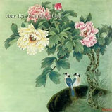 Chinese 100% real natural silk thread,su hand embroidery kits:flower peony bird