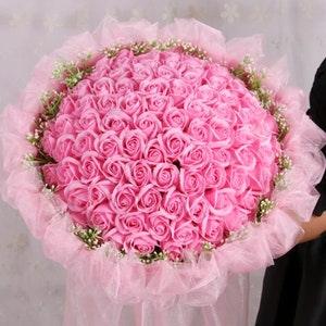 Large Artificial Rose Bouquet - Red Blue Pink Champage Bouquet - Home Decor - Handmade Flower Bouquets - Gifts For Her Large Bouquets