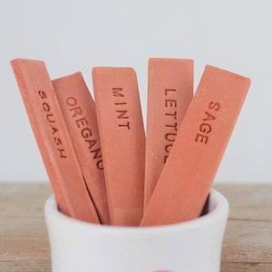 Herb Markers, Herb Garden Tags, Vegetable Garden Markers, Terracotta Plant Markers, Gift for Gardeners, Seed Starting Tools, Handmade Gift