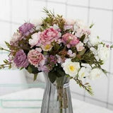 Vintage Peony Artificial Flowers Silk Fake Flower For Wedding Party Decoration