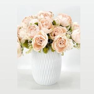 Large Head Peonies | Floral Bouquet Artificial Flower | Wedding/Home Decoration Gifts | D¡§?cor | Floral, 20'' Soft Blooming 13 Stem Peach