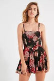 Urban Outfitter Floral Knit Mesh Romper Peonies Women??s Small - Sold Out Online