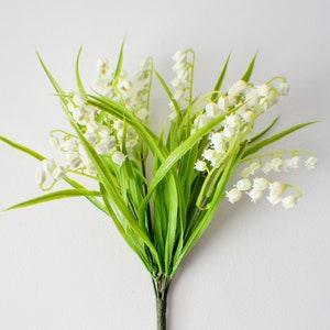 10" Lily of the Valley bunch, Artificial Silk Flowers, Wedding Flowers, Faux Bouquet, Vase Filler, bouquet making wreath making