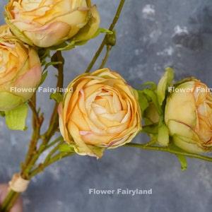 9 Heads Dried Look Ranunculus Bouquet | Artificial Flower | DIY Floral | Wedding/Home Decoration | Gifts - Yellow