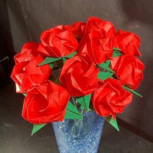 Origami Rose Bouquet in Red (Dozen)