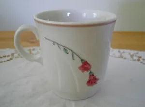 Vintage Syracuse China Coffee Cup Pink Carnations Flowers ~