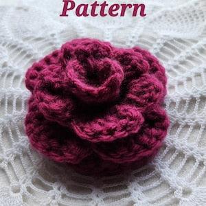 No Sewing Required! Crochet Rose PATTERN with and without Stem!