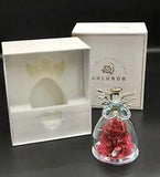 Blown Glass Angel Figurine w/ Forever Preserved Real Red Rose Original Box