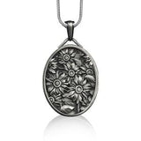Sunflower Pendant, Sunflower Silver Necklace, Customizable Necklace, Dainty Necklace, Long Distance Relationship Gift for Girlfriend