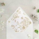 Flower Bouquet Modern and Neutral Summer Roses Envelope Liner for A7 Euro / Pointed Flap Wedding Invitation Envelopes