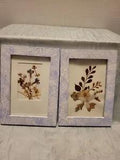 Vintage Pressed Dried Flowers In Frame. 5x7 Blue