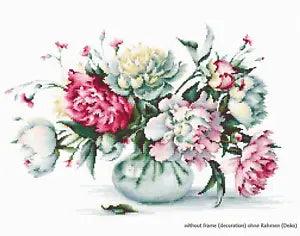 Luca-S counted Cross Stitch kit "Peonies", 34,5x23cm, DIY