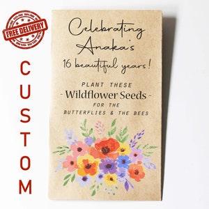 BIRTHDAY FAVOR, Thank You Seed Packets, Custom Seed Packets, Cute Thank You Favor, Affordable Favors, Gift, Unique Favor, Sunflower Seeds