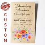 BIRTHDAY FAVOR, Thank You Seed Packets, Custom Seed Packets, Cute Thank You Favor, Affordable Favors, Gift, Unique Favor, Sunflower Seeds