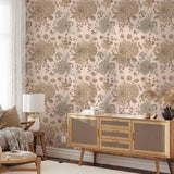 Boho design Peony bouquet murals  - Peel and Stick wallpaper - Traditional wallpaper #3152