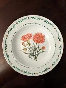 Domestications BIRTH MONTH & FLOWER 8 3/8" RIM SOUP BOWL JANUARY CARNATION