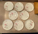 Royal Court Pink Carnation Fine China Gold Rim Salad/Desert Plate 7.5"  Set of 8